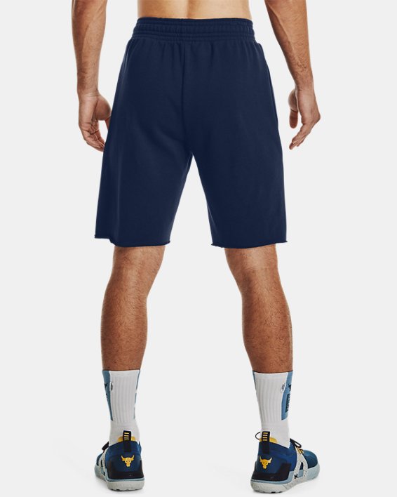 Men's Project Rock Heavyweight Terry Shorts in Blue image number 1